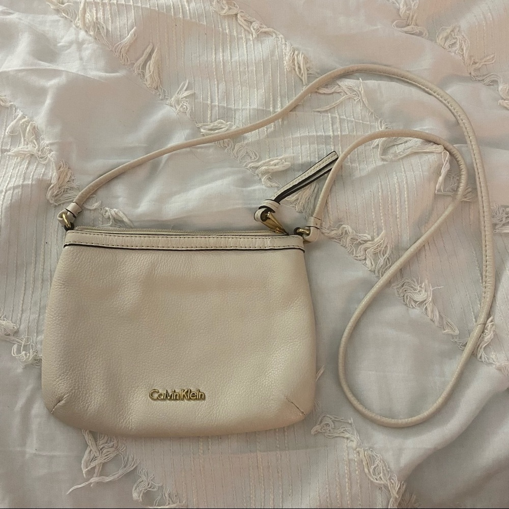 calvin klein off white cross body bag
